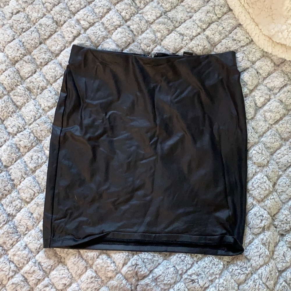 black leather skirt